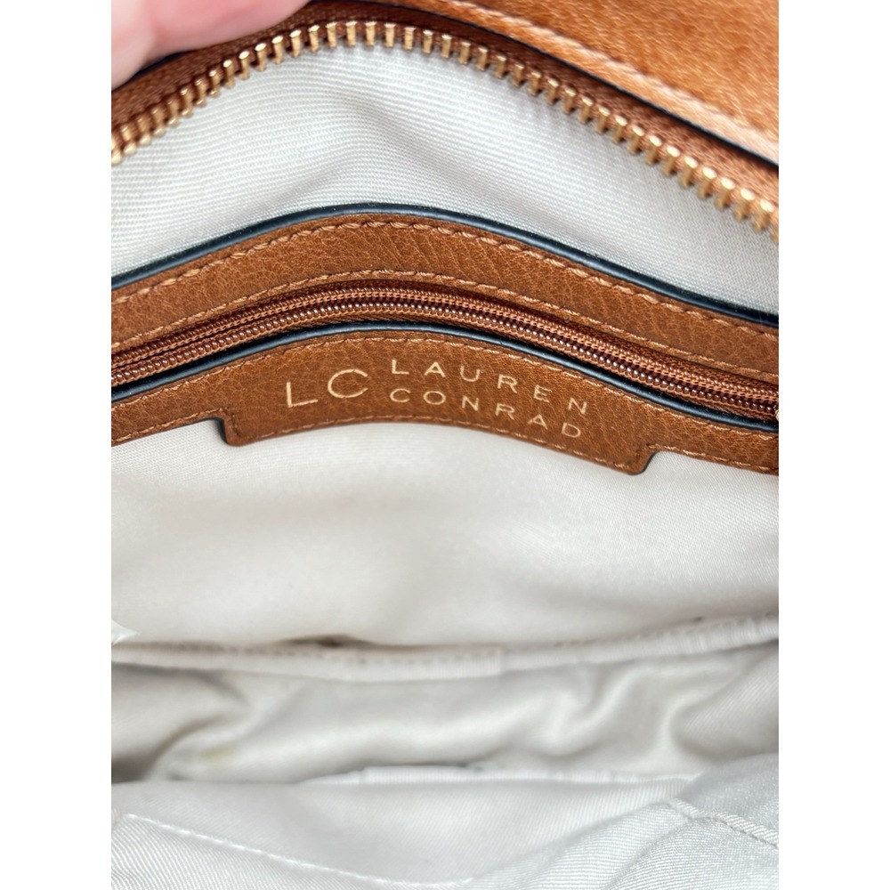 Lauren Conrad LC Round Crossbody Bag Brown Boho Festival Circle Purse - Picture 2 of 12